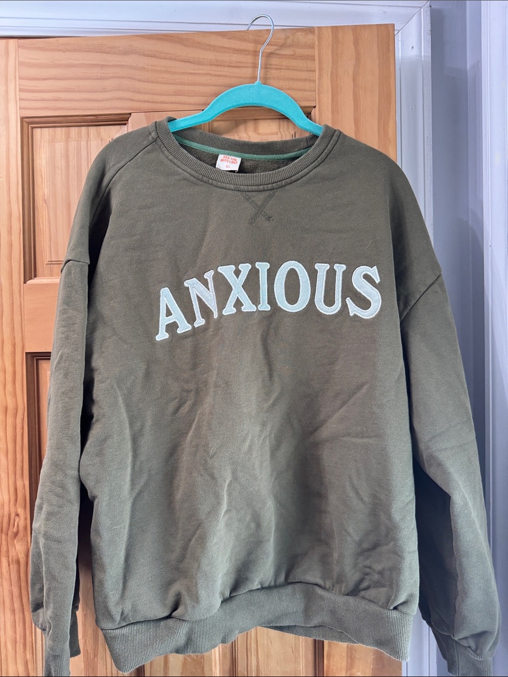 See the way I see Anxious Olive Crewneck Sweatshirt
